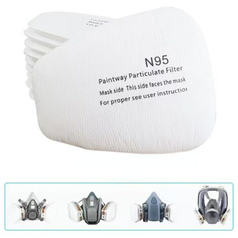 Packung mit 60 3M Baumwollfiltern, Vollgesichtsmaskenfilter, 5n11 CN Einsatzfilter, Baumwollfilter für 6000, 6200, 6800, 7501, 7502, FF402 Filter (weiß)