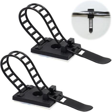 Packung mit 60 selbstklebenden Kabelbindern mit 3M-Klebeband, verstellbaren Nylon-Kabelbindern, Kabelmanagement-Clips, geeignet zur Organisation von Kabeln (Schwarz)