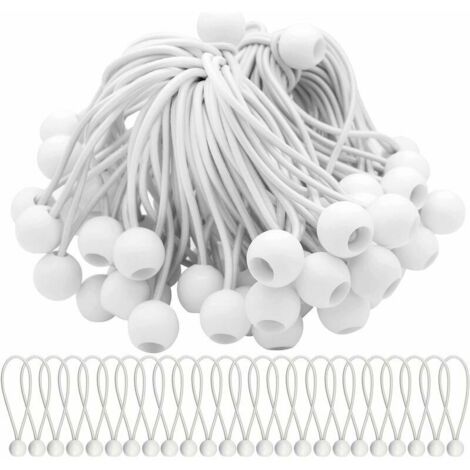 Packung mit 75 elastischen Kordeln mit Bungee-Kugeln – Ideal zum Befestigen von Festzelten, Zelten, Bannern und Planen – Sonstiges