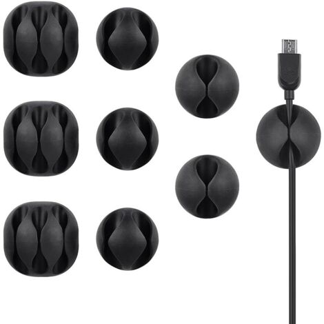 Packung mit 9 robusten Kabelclips, Kabelhalter und Abdeckung für den Schreibtisch, oder