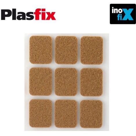 Packung mit 9 selbstklebenden synthetischen braunen Filzen 29x23mm Plasfix INOFIX