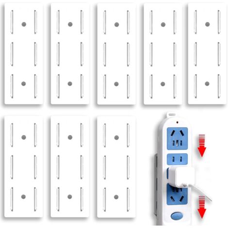 Packung mit selbstklebender, bohrfreier Steckdosenhalterung, selbstklebender Tischsteckdosenhalterung, Wandsteckdosenhalterung, Steckdosenleistenhalterung