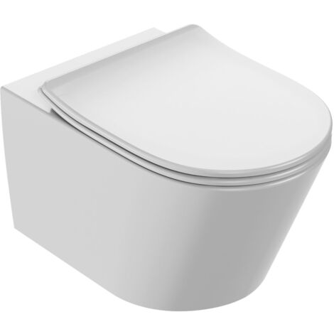 Packung Wand-WC BASTILLE ohne Flansch verkleidet Funktion Doppelspülung 3/6 L Sitz aus Thermodur, Scharniere aus Metall