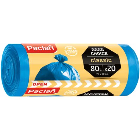Paclan Classic 80L Universal-Müllsäcke, 20 Stück.