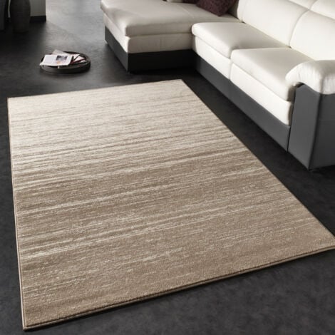 Paco Home Alfombra Diseño Moderna De Pelo Corto Con Gradiente De Color Crema Beige 120x170 cm