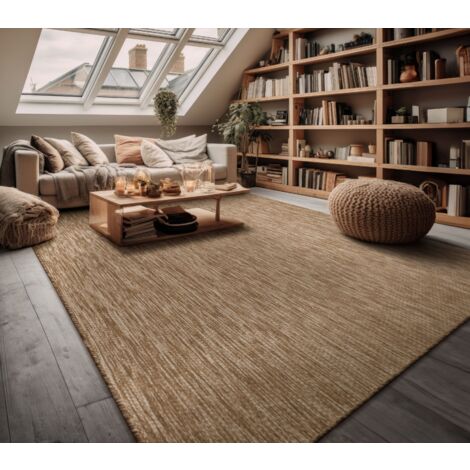 Paco Home Alfombra Exterior Interior Balcón Terraza Alfombra Cocina Monocolor Jaspeado 60x100 cm, Naturaleza