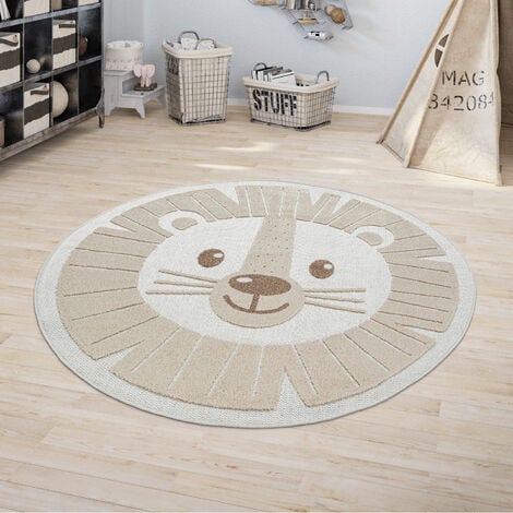Alfombra de juego con diseño del abecedario infantil con diseño de león del  abecedario, alfombra redonda y suave antideslizante para el dormitorio de