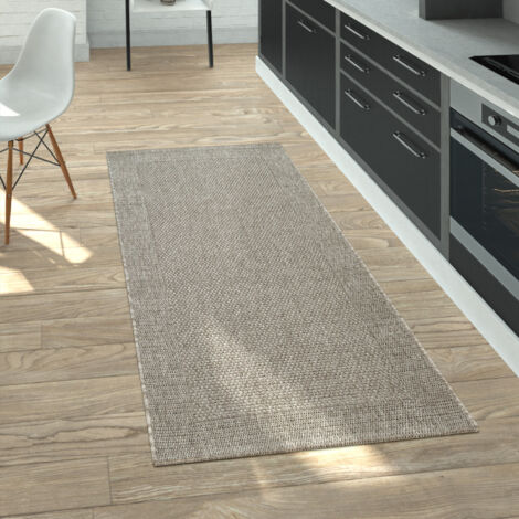 Paco Home Alfombra Interior Exterior Terraza Balcón Intemperie Lisa Estructura 120x170 cm, Gris