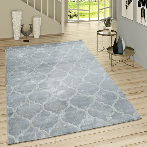 Paco Home Alfombra Pelo Corto Moderna Diseño Marroquí Gris 60x100 cm