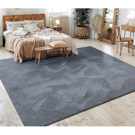 Paco Home Alfombra Salon De Habitacion Pelo Corto Motivo Nordica Boho Dibujo Geometrico 60x100 cm, Antracite 3