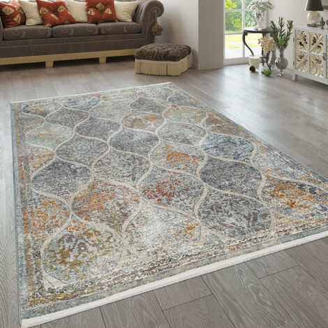 Paco Home Alfombra Salón Motivo Vintage Oriental Ornamentos Mar De Flores Beige Blanco 120x170 cm