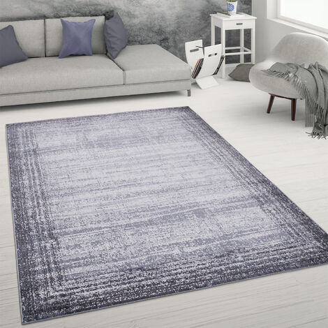 Paco Home Alfombra Salón Pelo Corto Moderno Diseño Vintage Abstracto Gris, 120x160 cm
