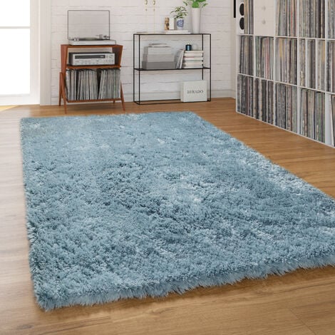 Paco Home Alfombra Salón Pelo Largo Shaggy Pastel Monocolor Suave Mullida Pelo Largo 60x100 cm, Gris