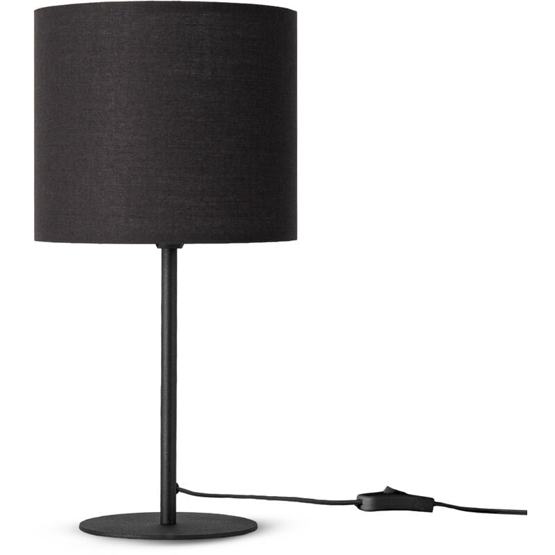 Lampe De Table Applique Lampe Salon Chambre à Coucher Abat-Jour Tissu Uni Lampe de table - Noir, Noir (Ø18 cm) - Paco Home