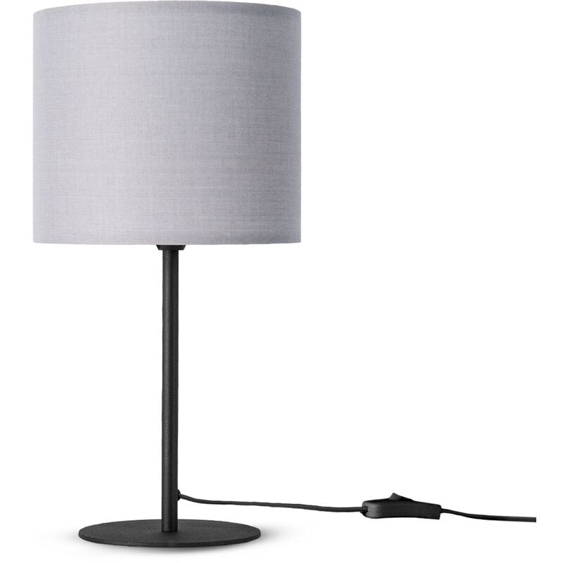 Paco Home - Lampe De Table Applique Lampe Salon Chambre à Coucher Abat-Jour Tissu Uni Lampe de table - Noir, Grey (Ø18 cm)