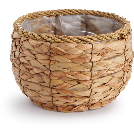 Paco Home Blumentopf Übertopf Groß Blumenkübel Innen Pflanzentopf Set Korb Geflochten Holz Natur, 2pcs Set / Design 1