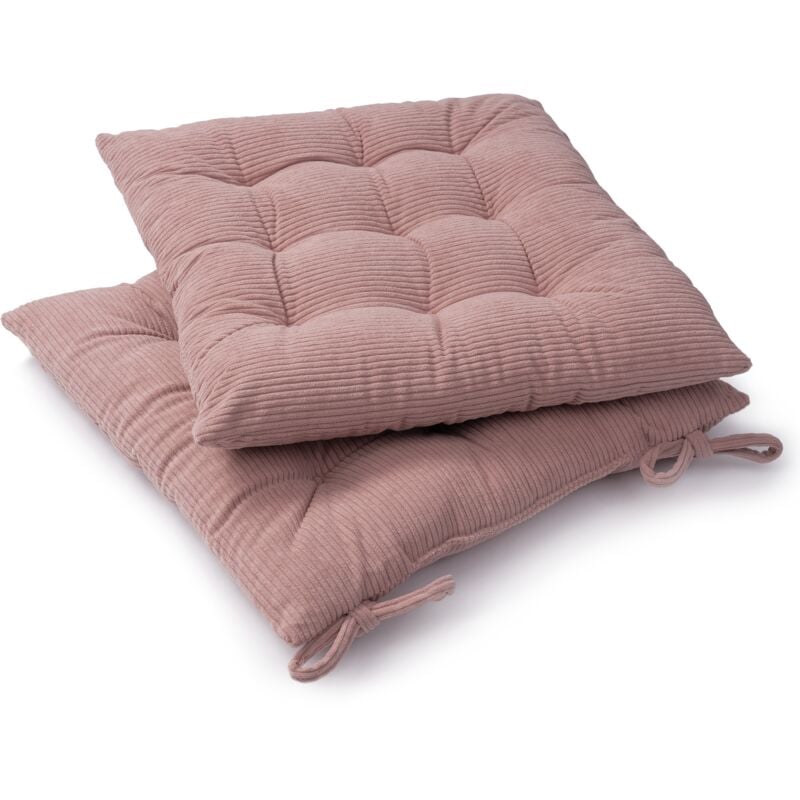 Paco Home - Coussin Avec Sangles De Fixation 40x40 Coussin De Chaise Coussin Intérieur Rose, 40x40x5cm