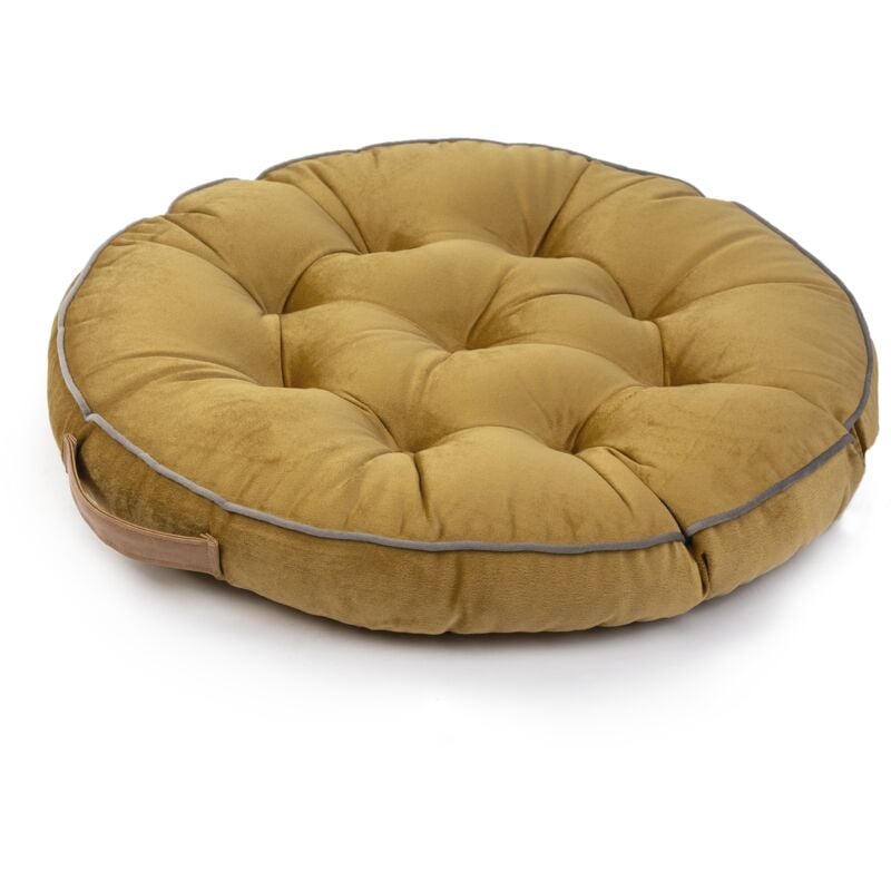 Paco Home - Coussin De Sol Coussin Assise Diverses Couleurs Intérieur Rond Yoga Méditation Ocre, 50x50x8cm