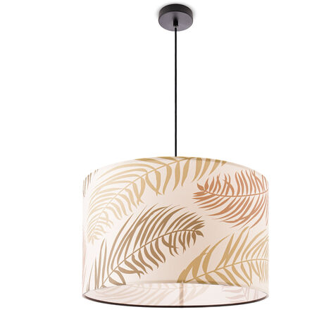 Paco Home Deckenlampe Wohnzimmer Lampe Esstisch Pendelleuchte Blumen Palmen Deko E27 Pendelleuchte - Schwarz, Design 1 (Ø45,5 cm)