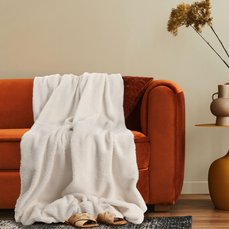 Décoration Salon Couverture Couvre-Lit Boho Couverture Canapé Lavable Moelleux Crème, 200x240cm - Paco Home