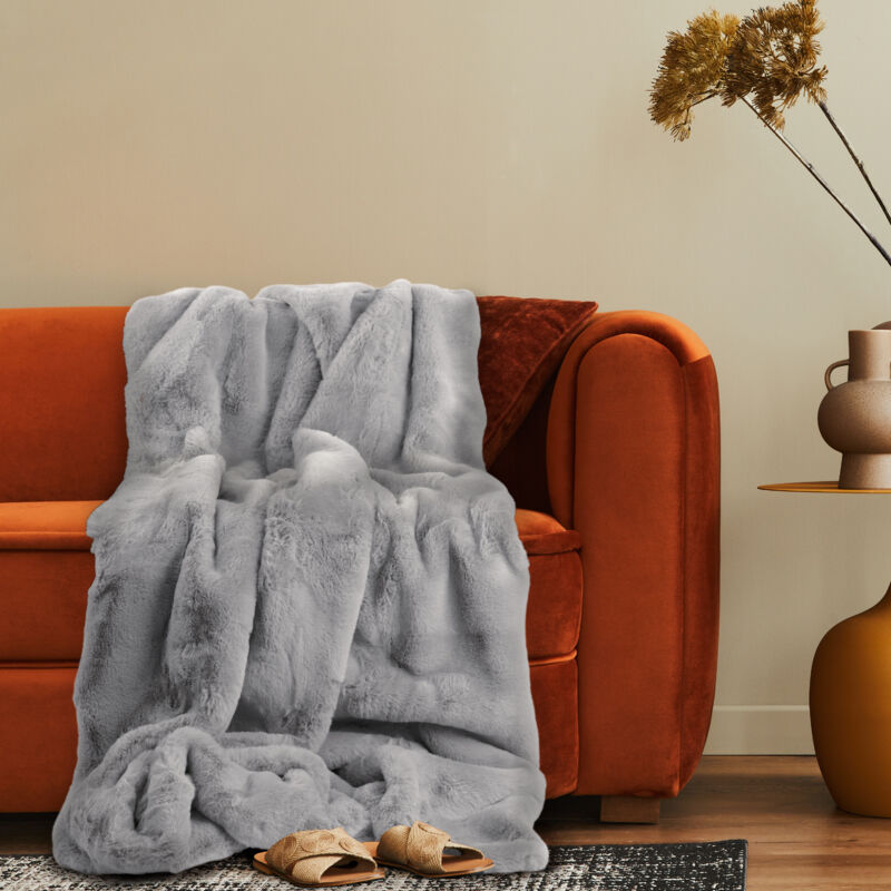 Paco Home - Deko Wohnzimmer Decke Kuscheldecke Tagesdecke Sofadecke Waschbar Flauschig Weich Grau, 150x200cm