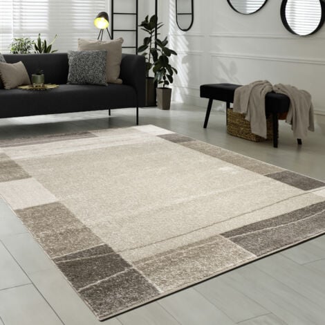 Paco Home Designer Teppich Wohnzimmer Teppich Modern Bordüre in Braun Beige Preishammer 60x100 cm