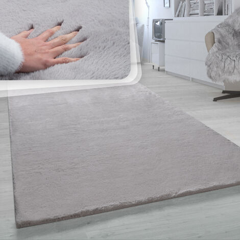 Paco Home Hochflor Teppich Für Wohnzimmer Softes Kaninchenfell Imitat Kunstfell In Grau 120x160 cm