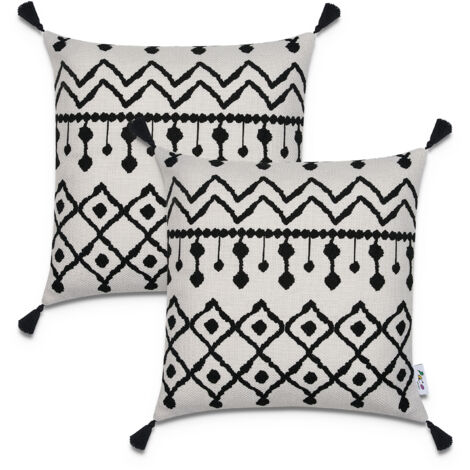 Paco Home Housse De Coussin Décoratif Housses De Coussin Motif Scandinave Lot De 2 Canapé Blanc 2, 2pcs-Set