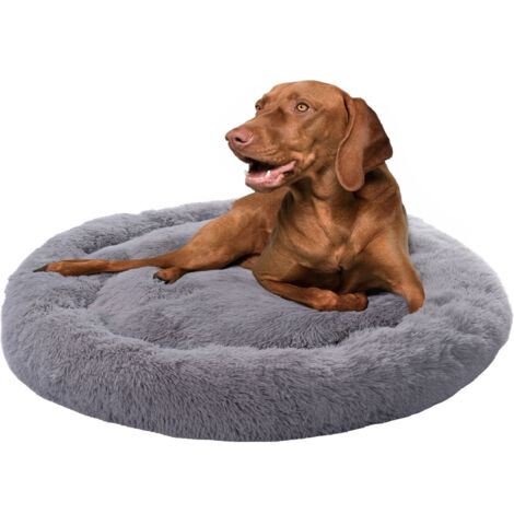 Paco Home Hundebett Katzenbett Flauschig Hundekissen Hundesofa Hundedecke Hundekörbchen Grau, Ø120 cm