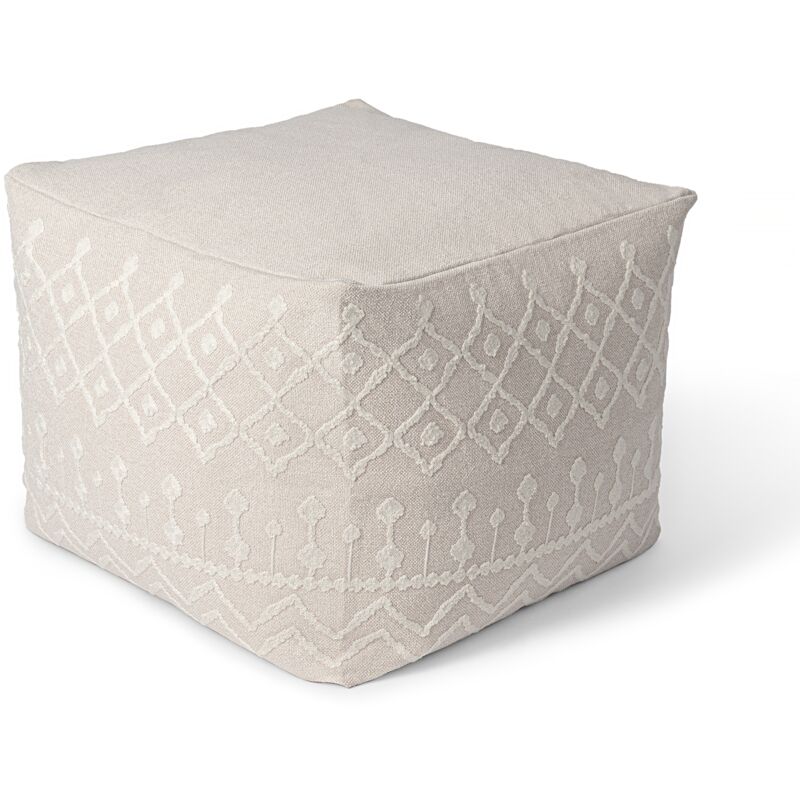 Paco Home - Intérieur Extérieur Fauteuil Poire Salon Coussin Assise Pouf Coussin De Sol Beige 2, 50x50x40