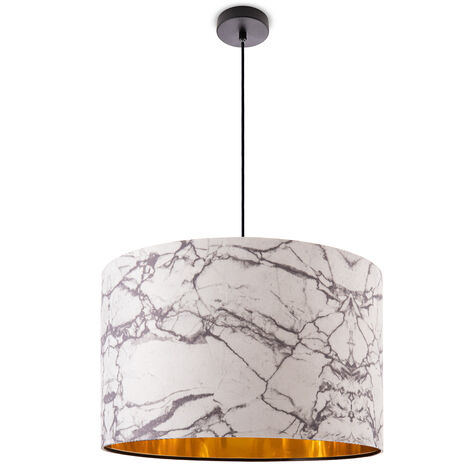 Paco Home Lampada A Plafone Soggiorno Sospensione Tavolo Paralume Tessuto Moderno Astratto Luce a sospensione - Nero, Design 1 (Ø45,5 cm)