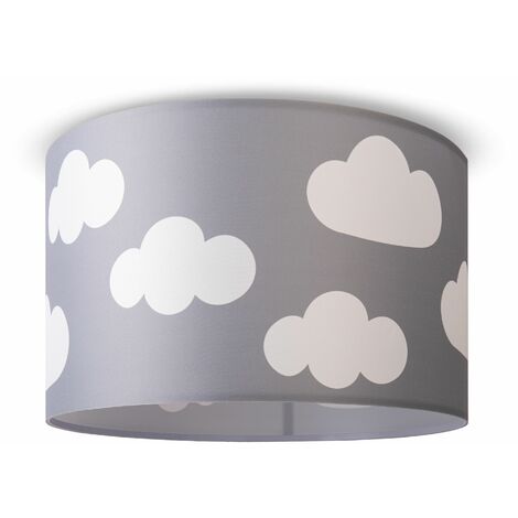 Paco Home Lampada A Soffitto Cameretta Dei Bambini Sospensione Paralume Tessuto Rotonda Stelle Plafoniera - Bianca, Design 10 (Ø45,5 cm)