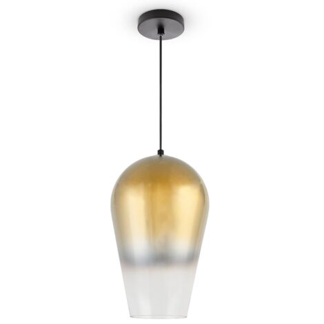 Paco Home Lampada A Sospensione  Vetro Paralume Vintage Sala Da Pranzo Moderna E27 Oro, Tipo 3