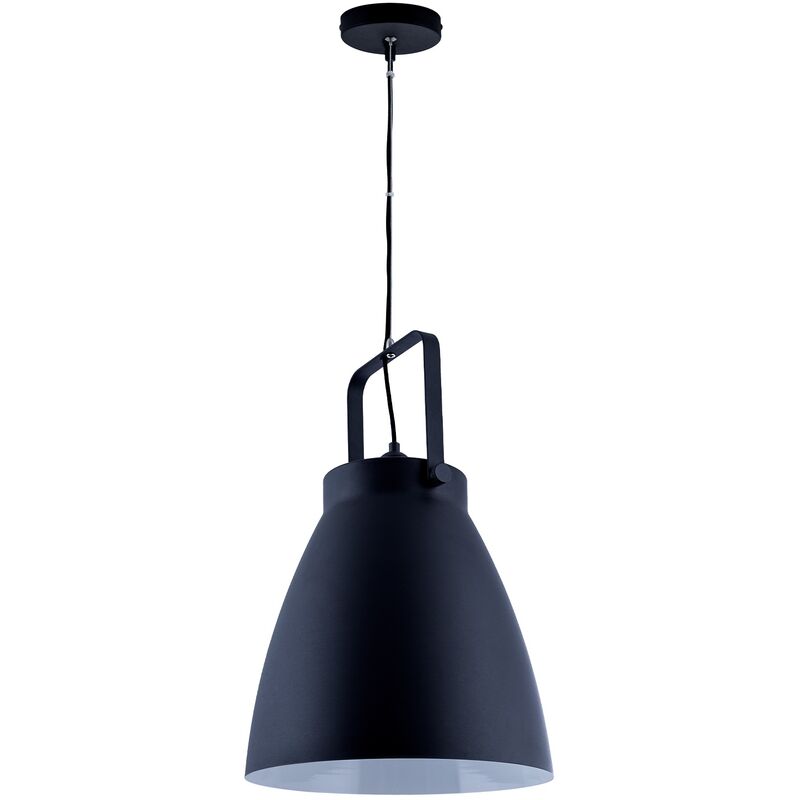 Image of Lampada Da Terra Moderna Soggiorno Sospensione Industriale Design Riflettore E27 Bianco-nero, Luce a sospensione - Paco Home