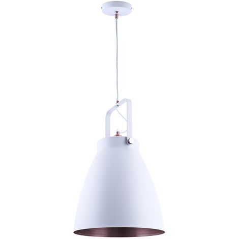 Paco Home Lampada Da Terra Moderna Soggiorno Sospensione Industriale Design Riflettore E27  Rame bianco, Luce a sospensione