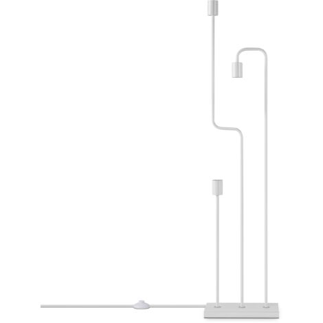 Paco Home Lampada Tavolo Terra Vintage E27 Soggiorno Industriale Design Moderno LED Retrò Bianco, Lampada da terra 3