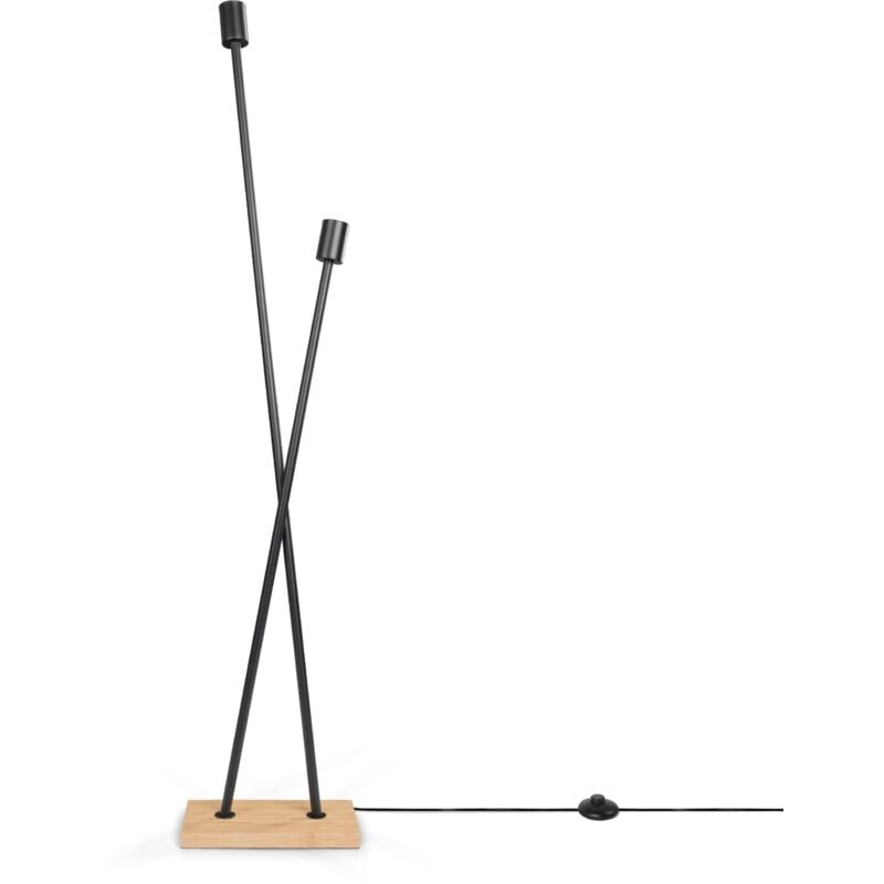 Paco Home - Lampe De Table Lampadaire Vintage E27 Salon Industriel Design Moderne led Rétro Lampadaire, Noir - Bamboo