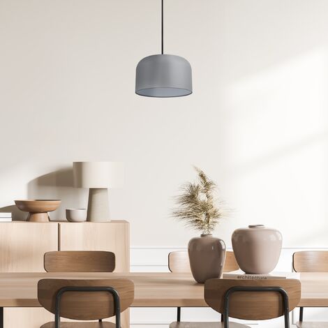 Paco Home Lampade LED Sospensione Da Terra Plafone Deco Soggiorno Lettura Ufficio E27 Nero, Luce a sospensione - Grigio