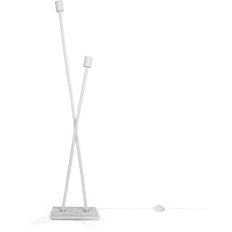 Paco Home Lámpara De Mesa De Pie Vintage E27 Salón Industrial Diseño Moderno LED Retro Lámpara de pie, Blanco