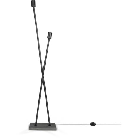 Paco Home Lámpara De Mesa De Pie Vintage E27 Salón Industrial Diseño Moderno LED Retro Lámpara de pie, Negro