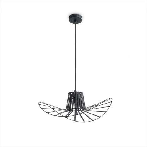 Paco Home Lámpara De Suspensión LED Salón Comedor Dormitorio Colgante Estilo Moderno Luce a sospensione - Nero, Nero (Ø45 cm)