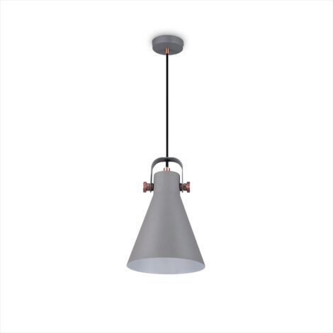 Paco Home Lámpara De Suspensión Salón Comedor Colgante Mesa Comedor Industrial Lámpara colgante 1-Flame, Grau-Kupfer 2 (de)