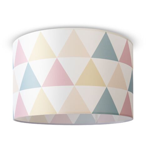 Paco Home Lámpara De Techo Pantalla Tela De Suspensión E27 Colgante Dormitorio Redonda Diseño 2 (Ø45,5 cm), Luz de techo - Blanco