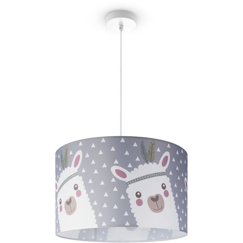 Paco Home Plafonnier Chambre Enfant Suspension Chambre Bébé Pompier Rue Police E27 Lampe à suspension - Blanc, Design 8 (Ø45,5 cm)