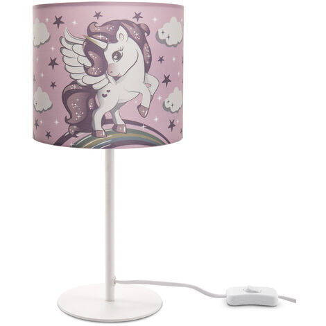 Lampe de table licorne décoration de chevet lumineuse fille chambre à  coucher bijoux de table cadeau d'anniversaire magnifique bijoux de rêve  rose 