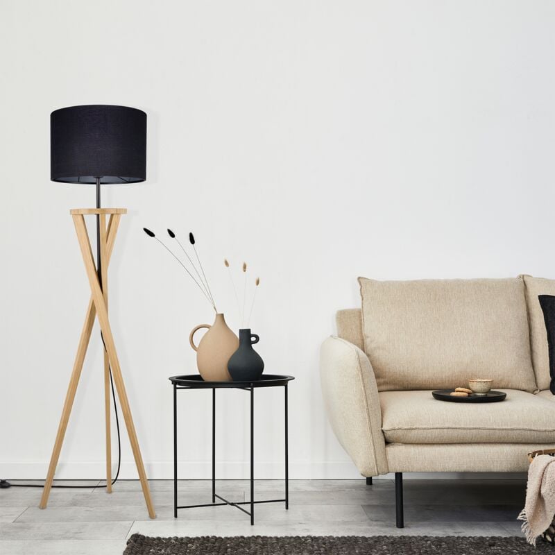 Paco Home - lampe led lampadaire lampe de salon abat-jour cylindrique rond bureau salle de jeux lampe à abat-jour en papier lampe d'ambiance simple