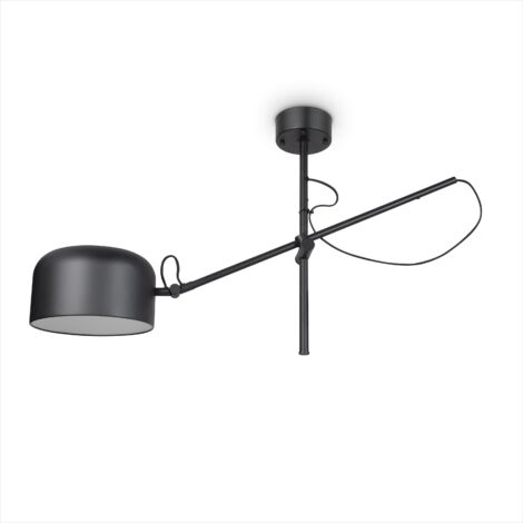 Paco Home Lampes LED Suspension Lampadaire Plafonnier Déco Salon Liseuse Bureau E27 Noir, Plafonnier - Noir
