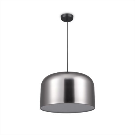 Paco Home LED Lampen Pendellampe Stehlampe Deckenlampe Deko Wohnzimmer Leselampe Büro E27 Schwarz, Pendelleuchte Matt Nickel