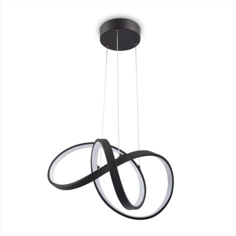 Paco Home LED Pendellampe Deko Wohnzimmer Lampe Esstisch Pendelleuchte Büro Zeitlos Modern Typ 3, Schwarz - Weiß