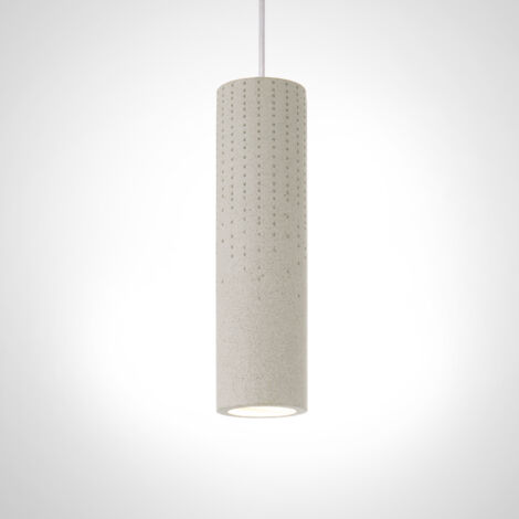 Paco Home Luminaire à suspension , GU10, luminaire pour séjour, salle à manger, cuisine, réglable en hauteur  Béton Grès Blanc,  Sans ampoules